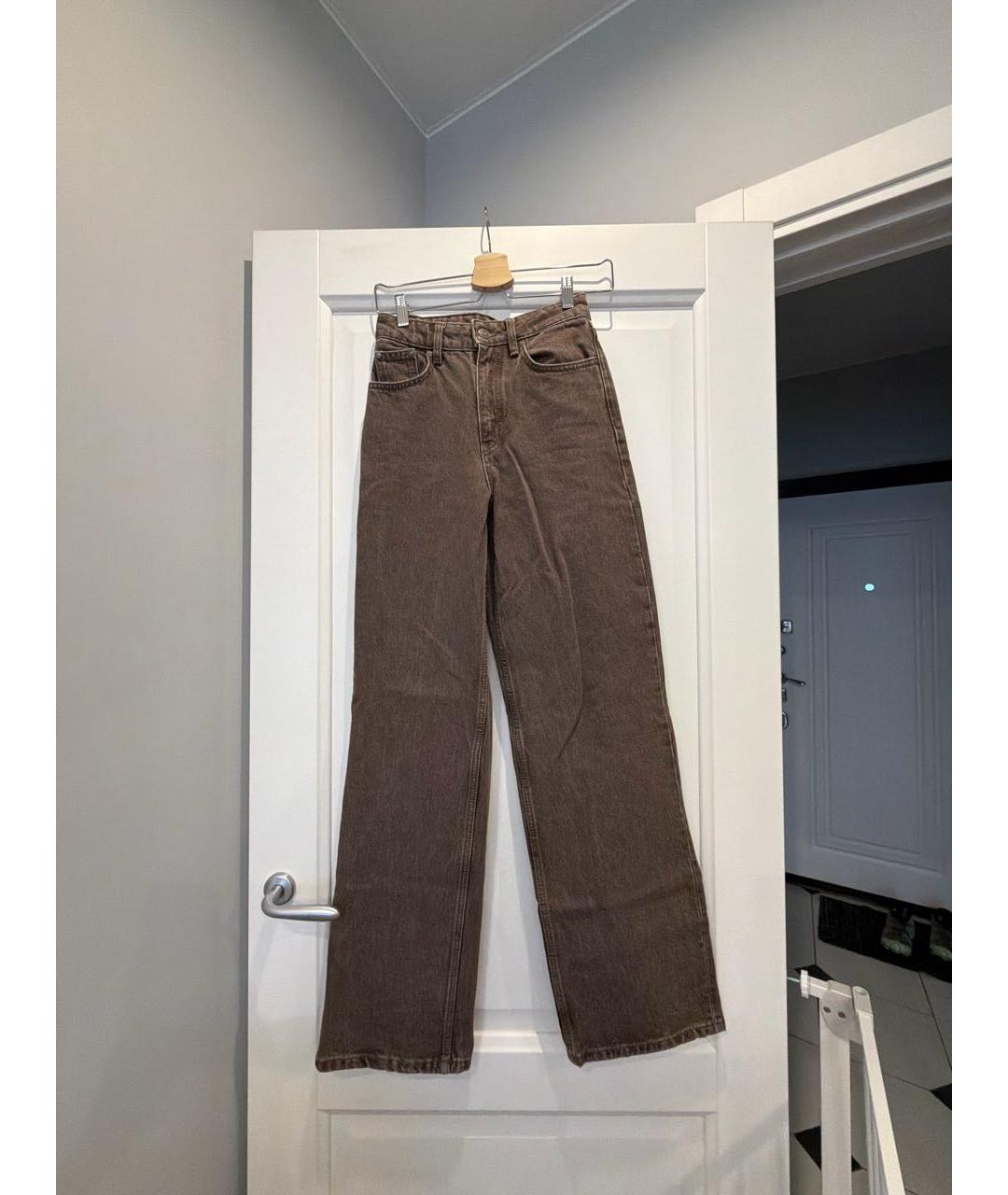 12 STOREEZ Коричневые хлопковые джинсы клеш, фото 9
