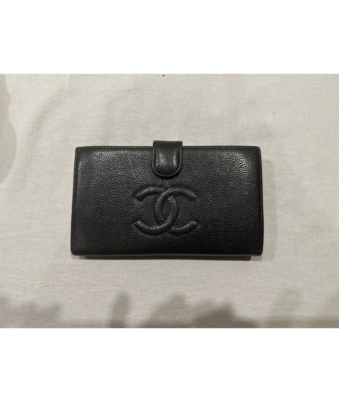 CHANEL Черный кожаный кошелек, фото 5