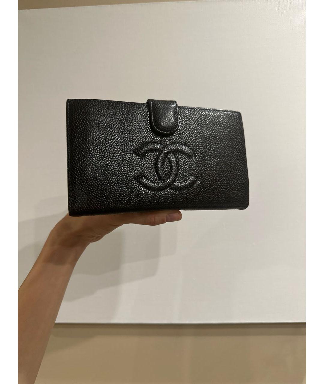 CHANEL Черный кожаный кошелек, фото 2