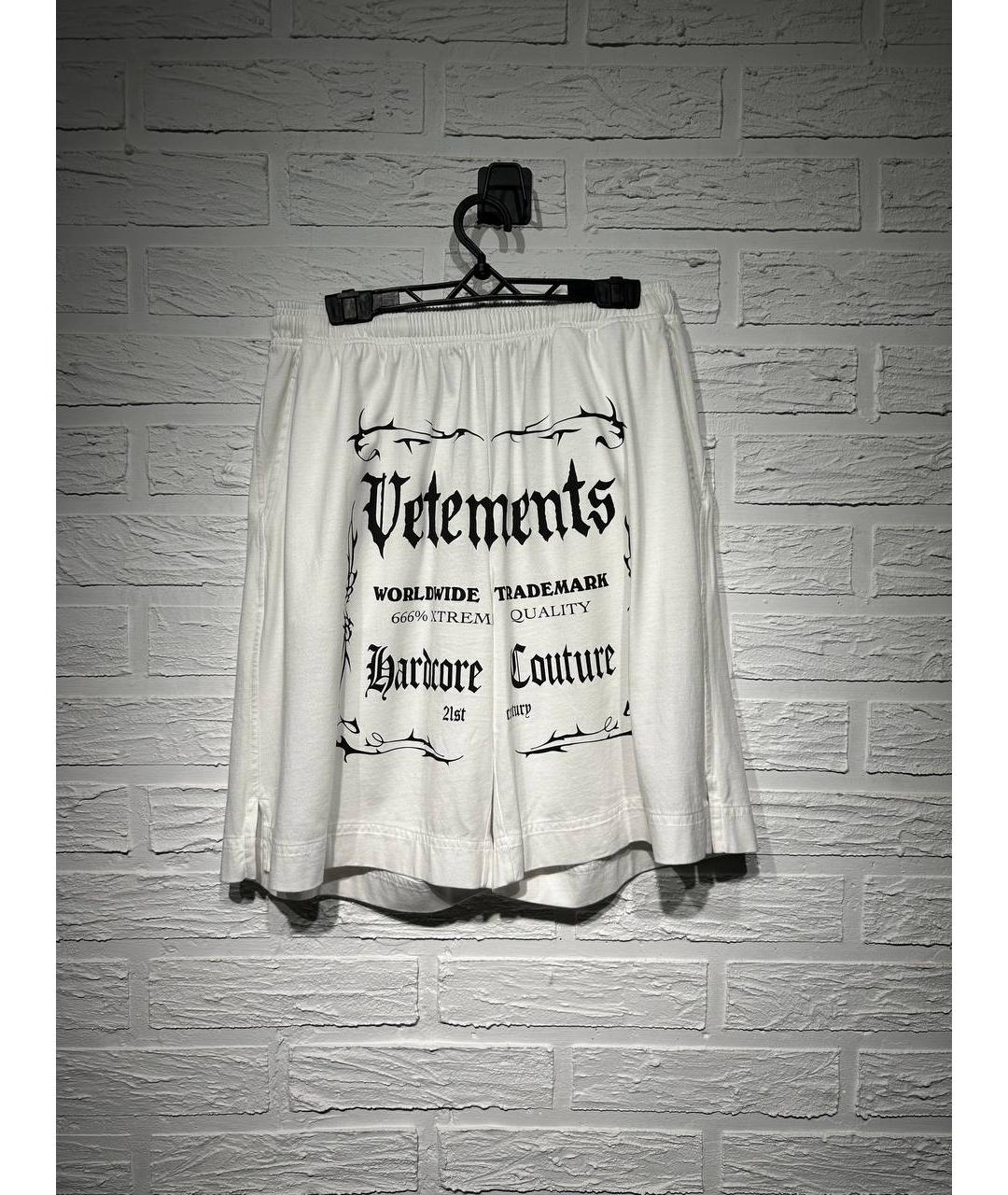 VETEMENTS Белые хлопковые шорты, фото 5