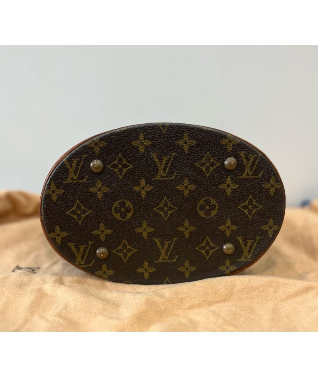 LOUIS VUITTON Коричневая кожаная сумка тоут, фото 3