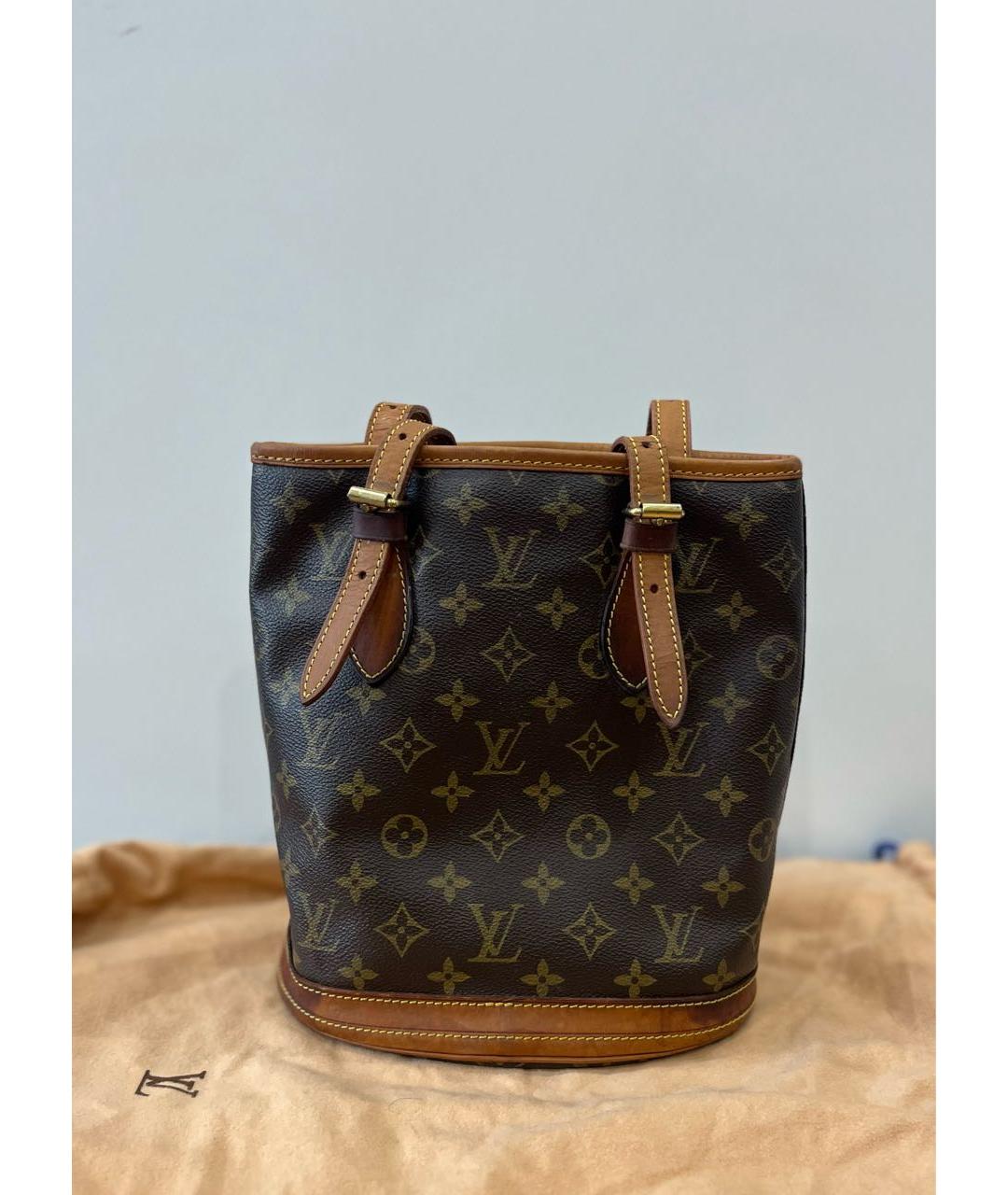 LOUIS VUITTON Коричневая кожаная сумка тоут, фото 2