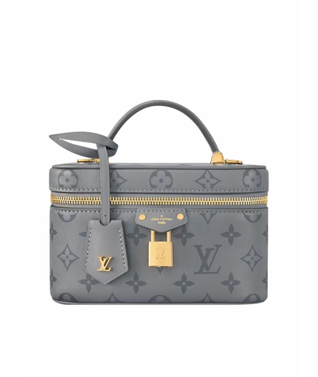 LOUIS VUITTON Серая кожаная сумка с короткими ручками, фото 1