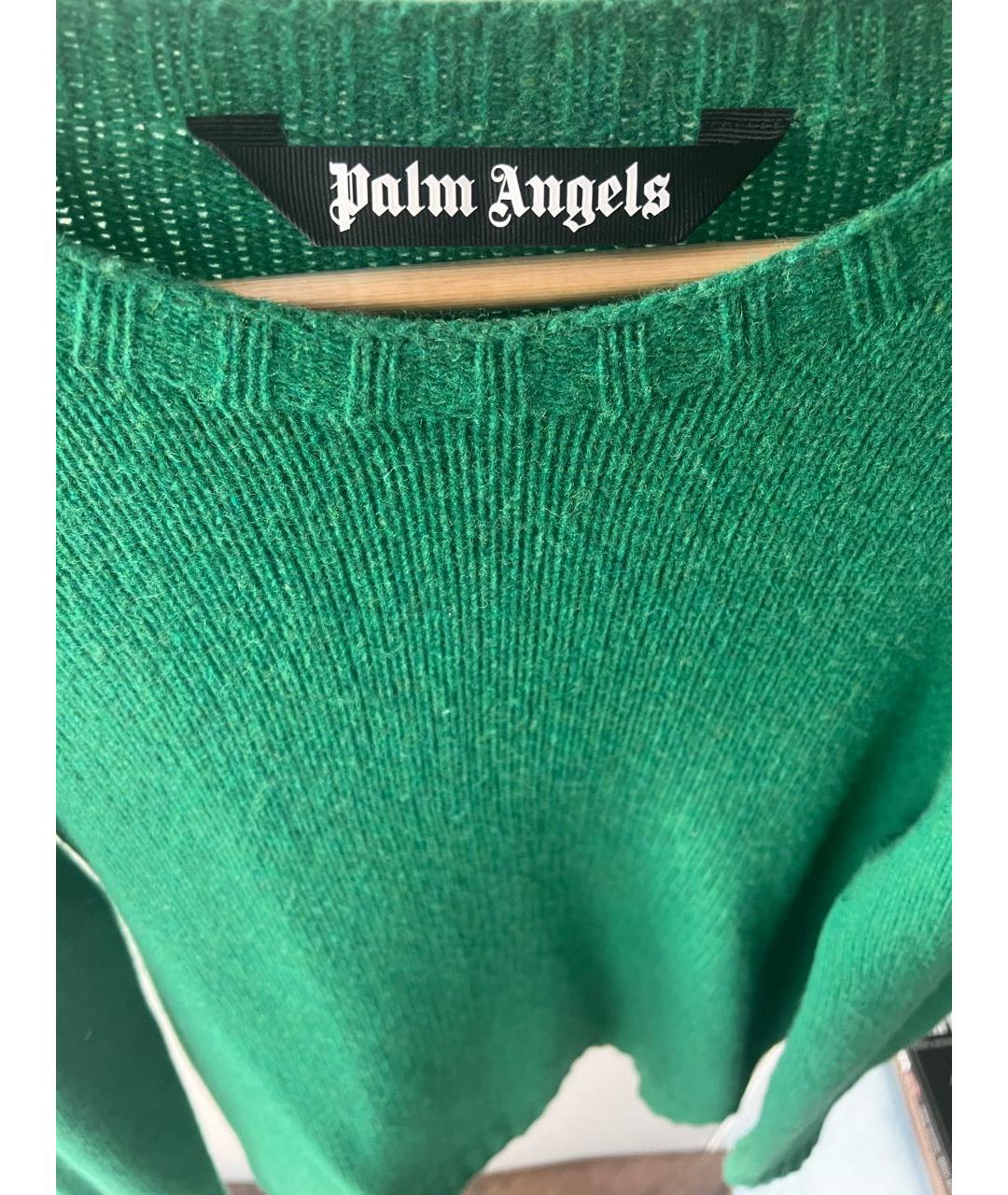 PALM ANGELS Зеленый шерстяной джемпер / свитер, фото 3