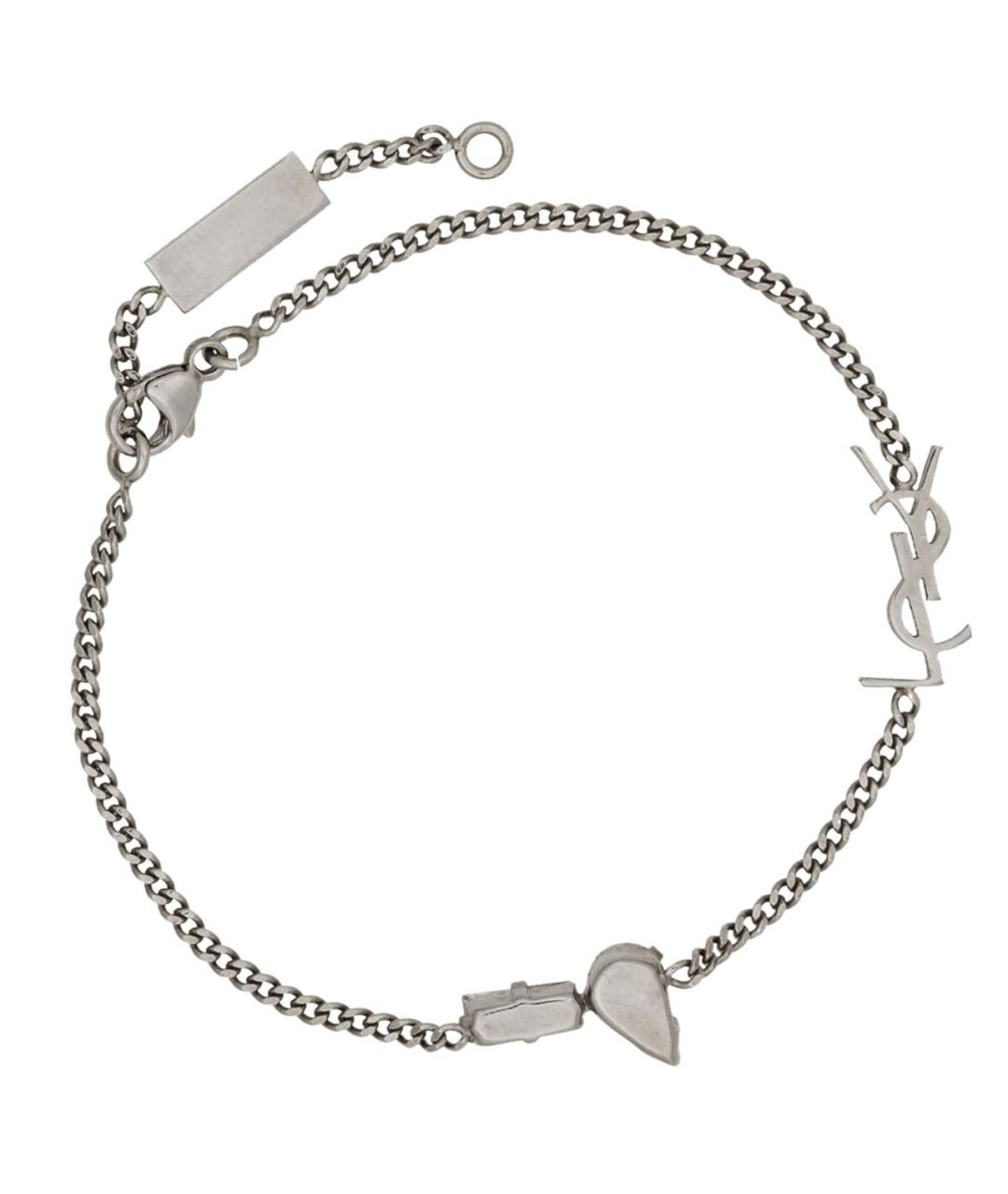 SAINT LAURENT Серебрянный латунный браслет, фото 2