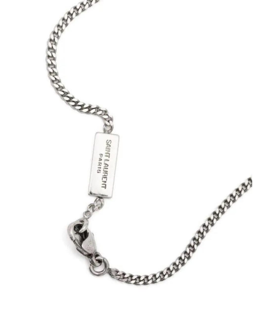 SAINT LAURENT Серебрянный латунный браслет, фото 5