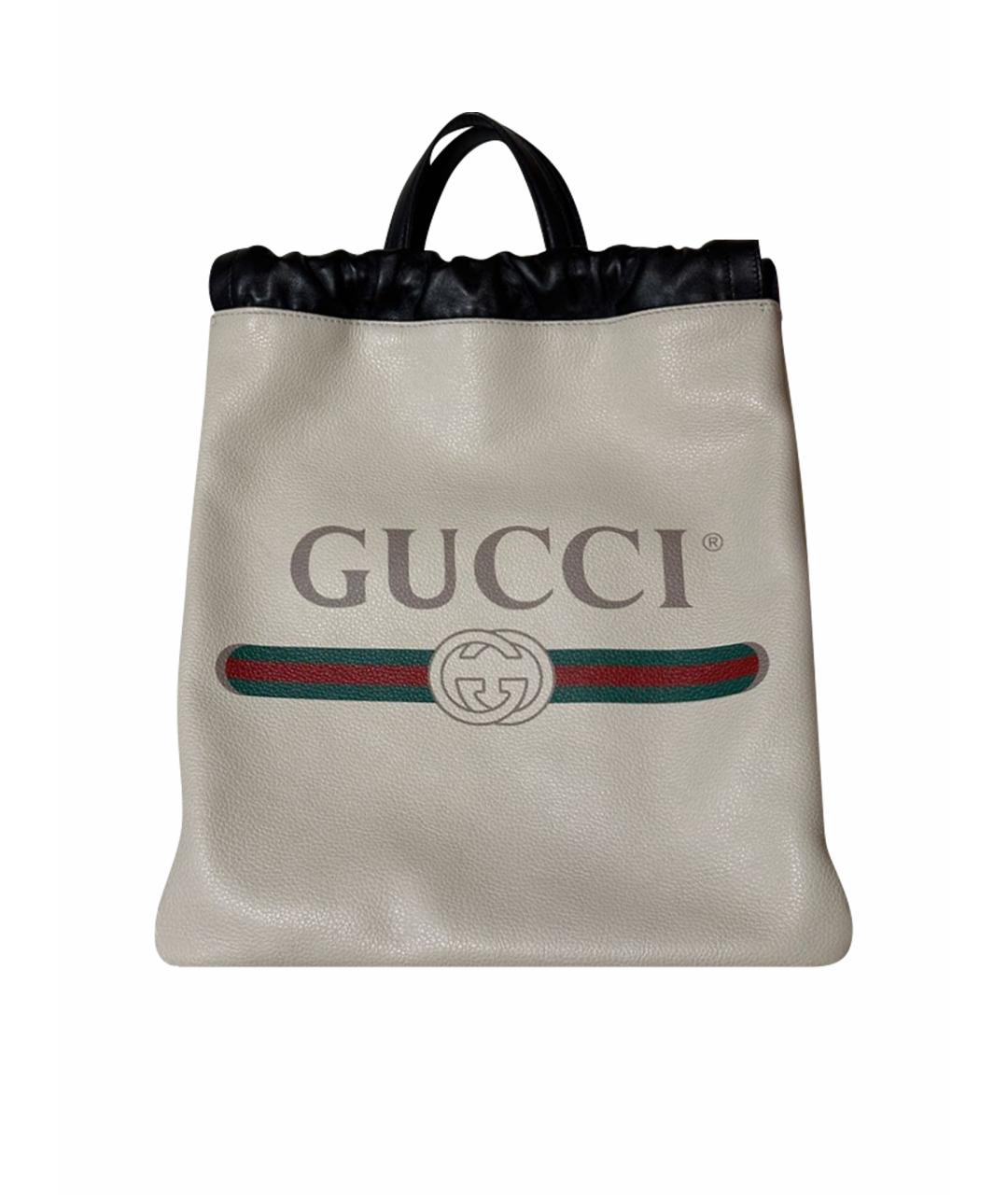 GUCCI Бежевый кожаный рюкзак, фото 1