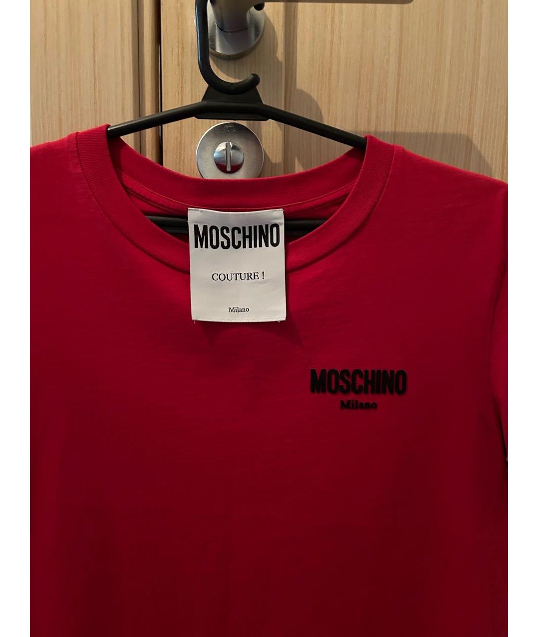 MOSCHINO Красная хлопковая футболка, фото 3