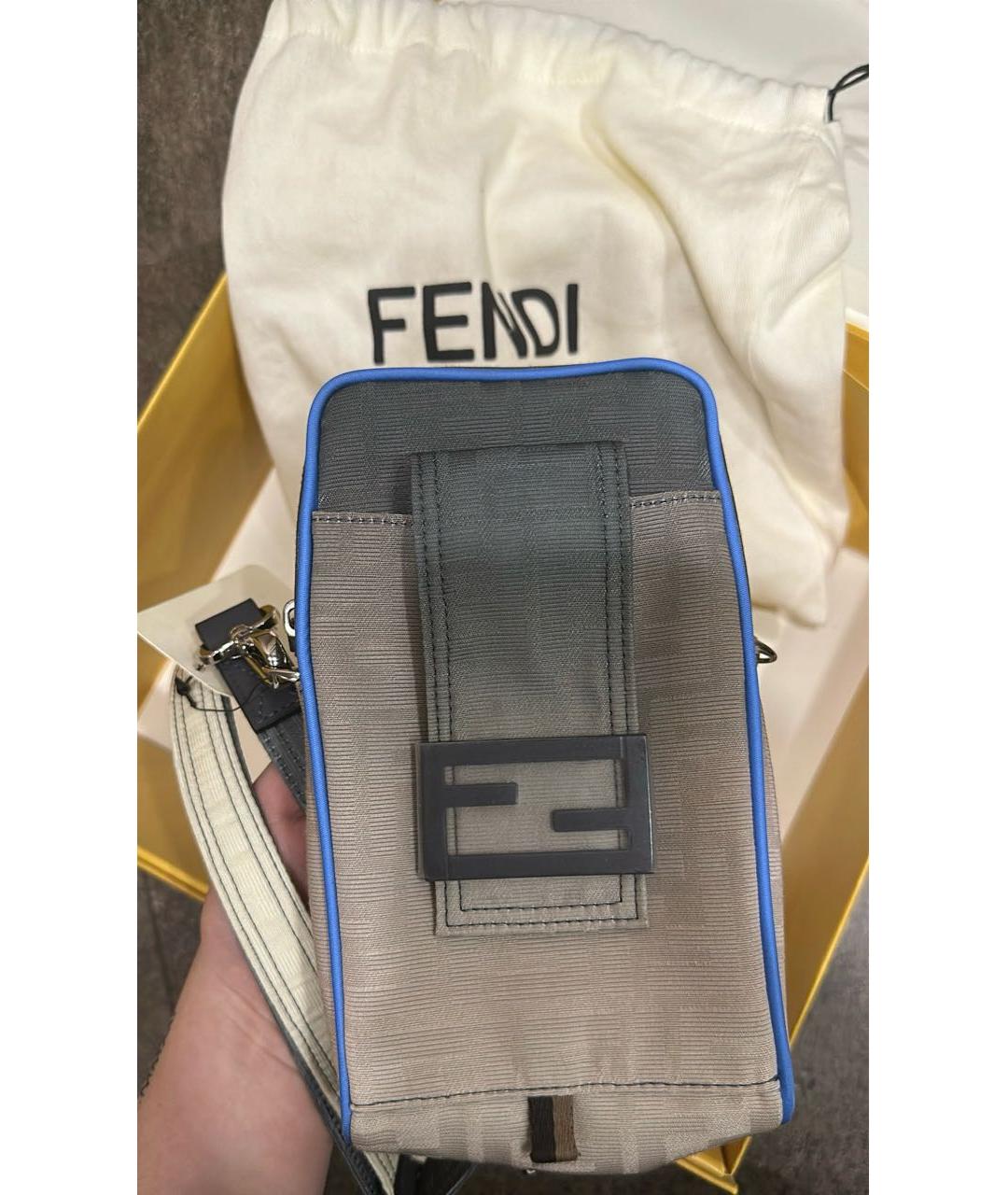 FENDI Серая деним поясная сумка, фото 9