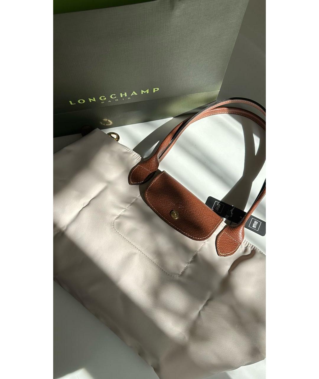 LONGCHAMP Бежевая тканевая сумка тоут, фото 3