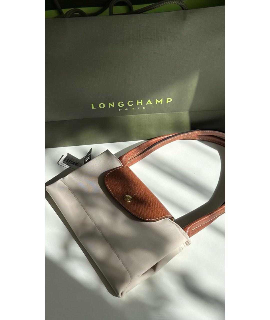 LONGCHAMP Бежевая тканевая сумка тоут, фото 4