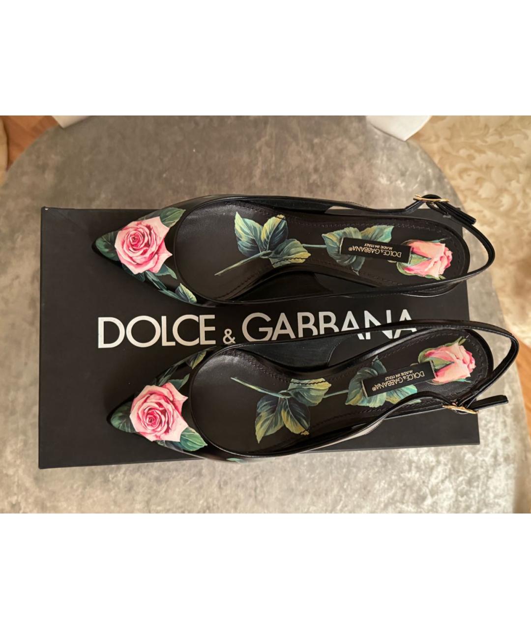 DOLCE&GABBANA Черные кожаные туфли, фото 3