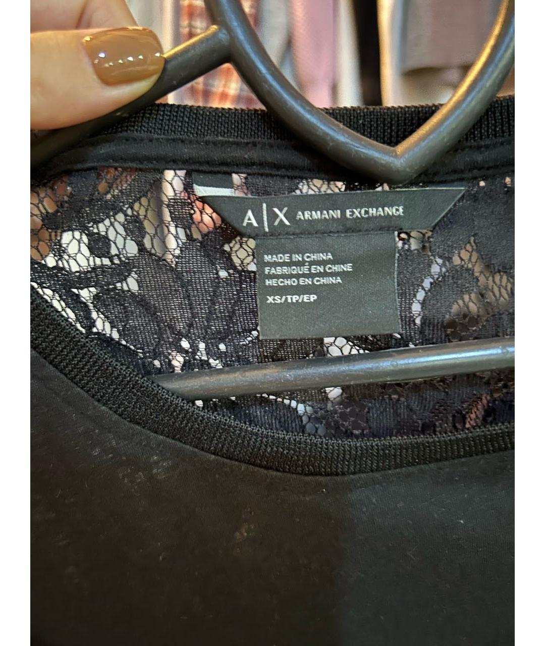 ARMANI EXCHANGE Черная хлопковая футболка, фото 3