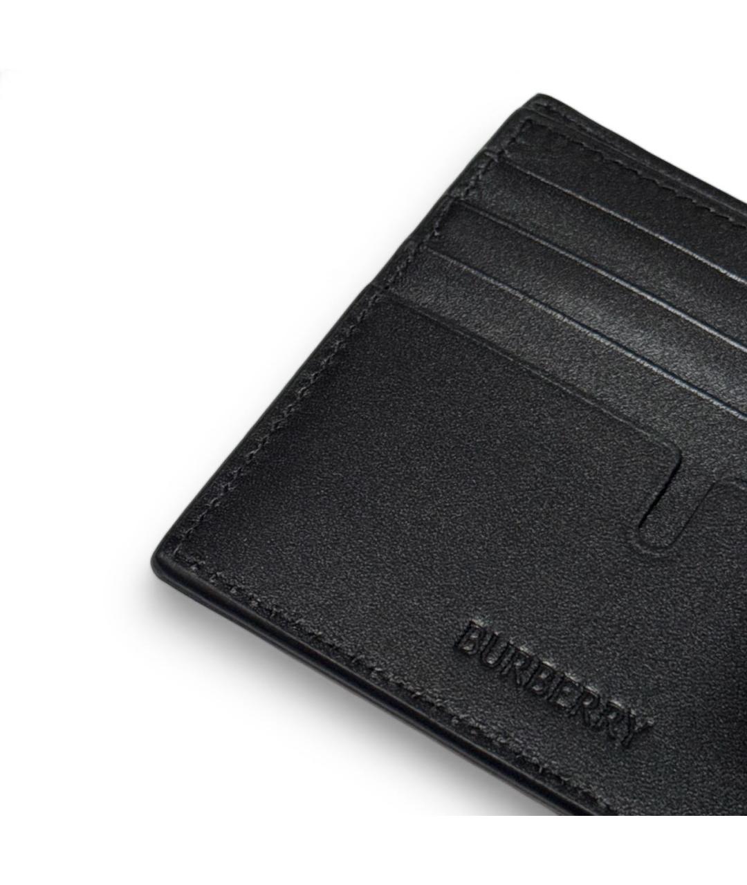 BURBERRY Черный кожаный кошелек, фото 5