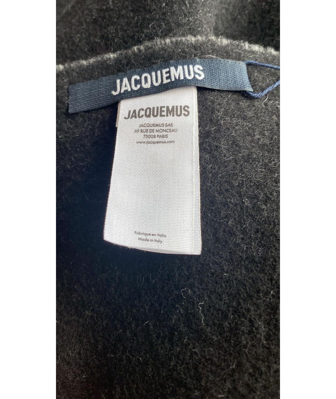 JACQUEMUS Черный шерстяной шарф, фото 7