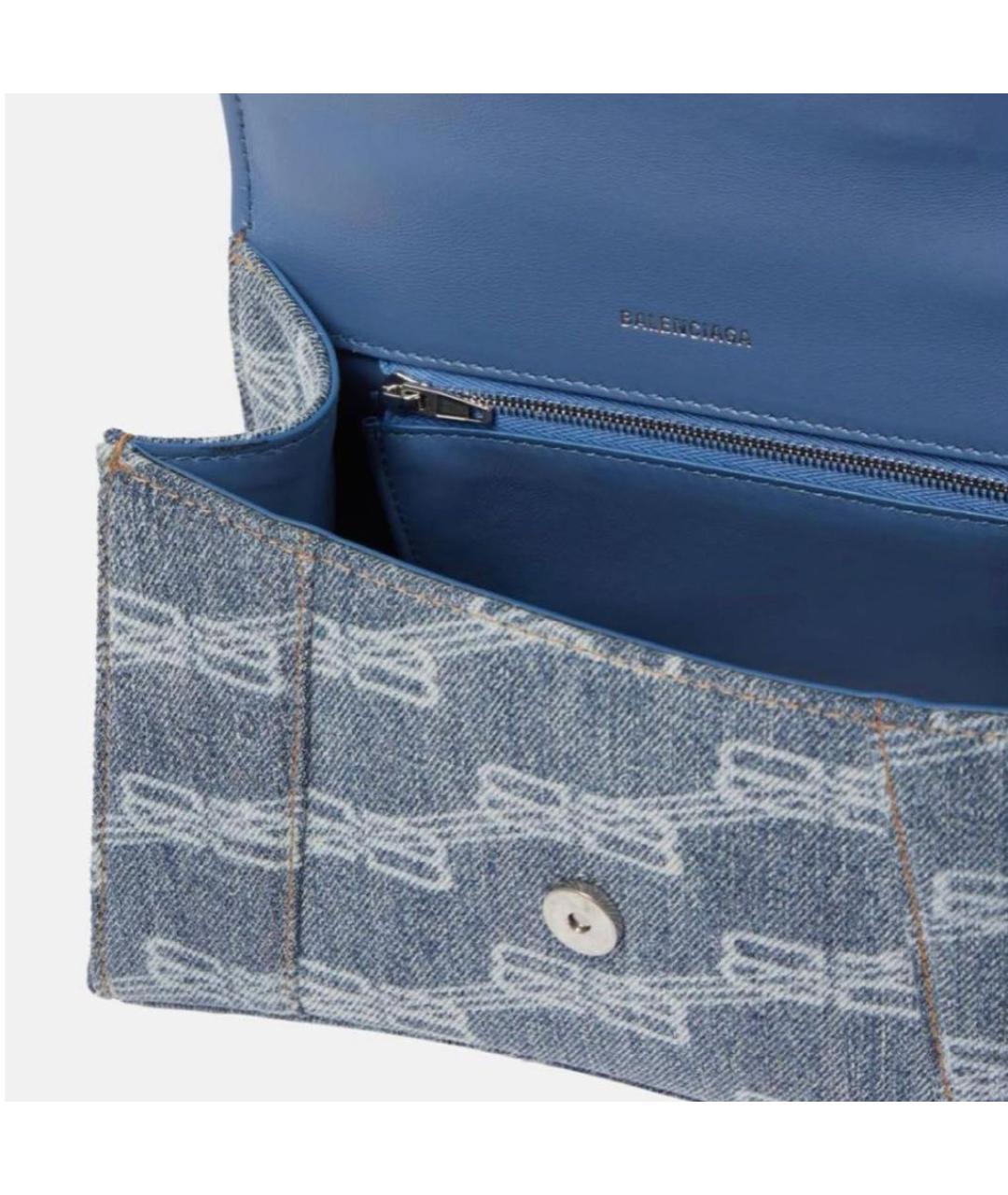 BALENCIAGA Голубая деним сумка с короткими ручками, фото 4