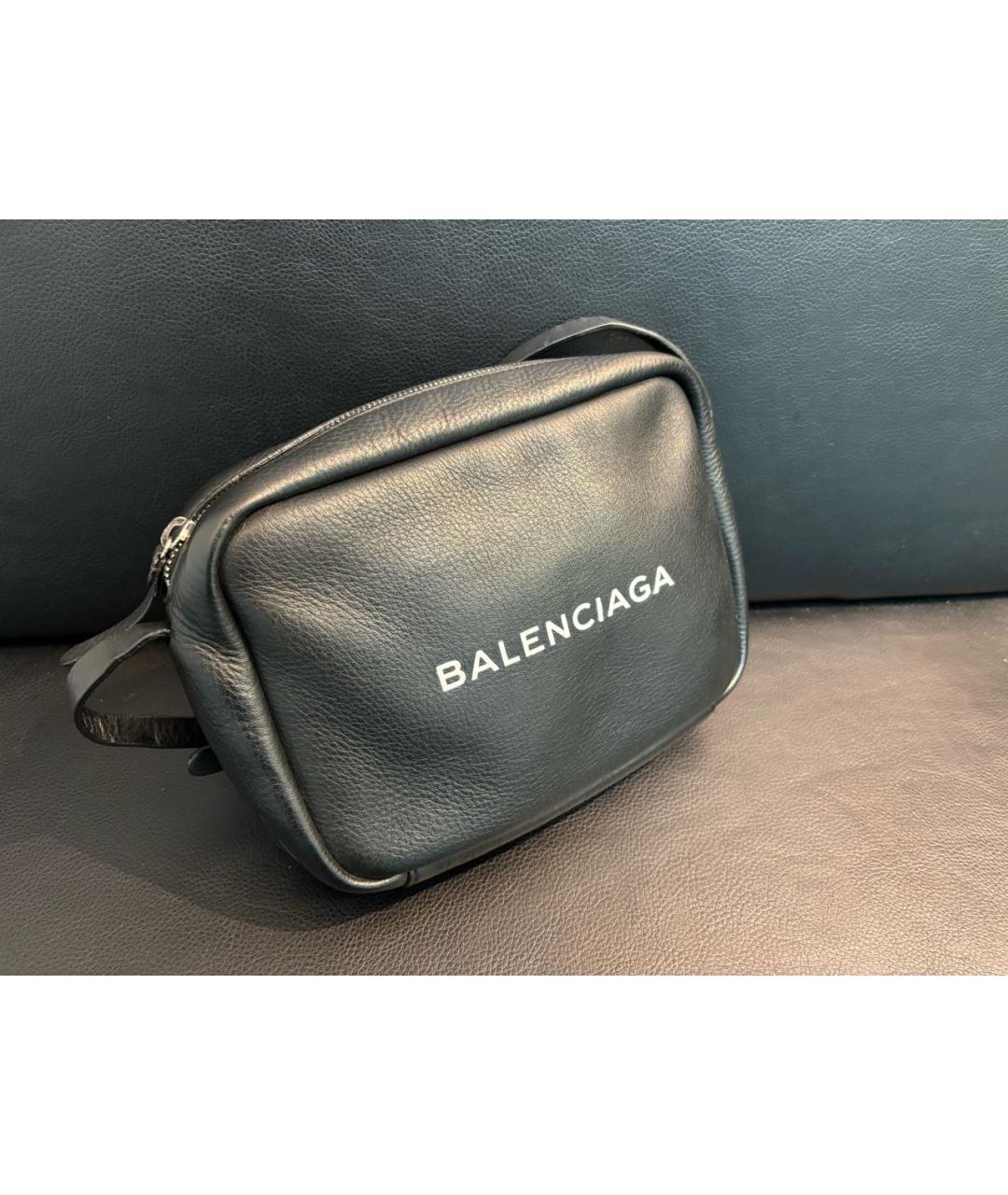 BALENCIAGA Черная кожаная сумка через плечо, фото 2