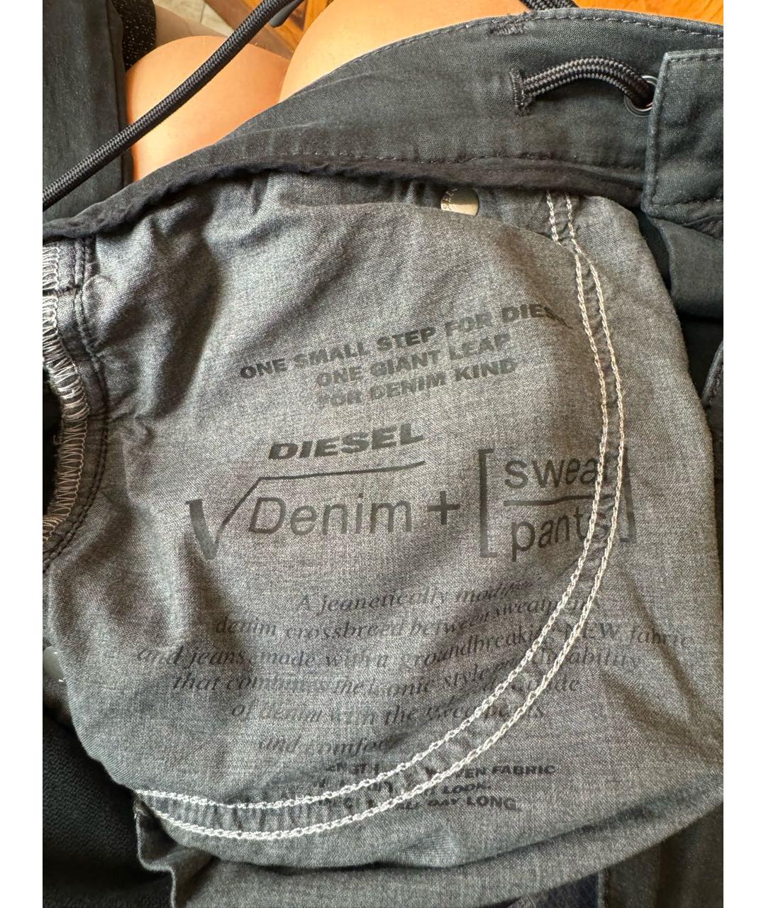 DIESEL Черные хлопко-полиэстеровые прямые джинсы, фото 3