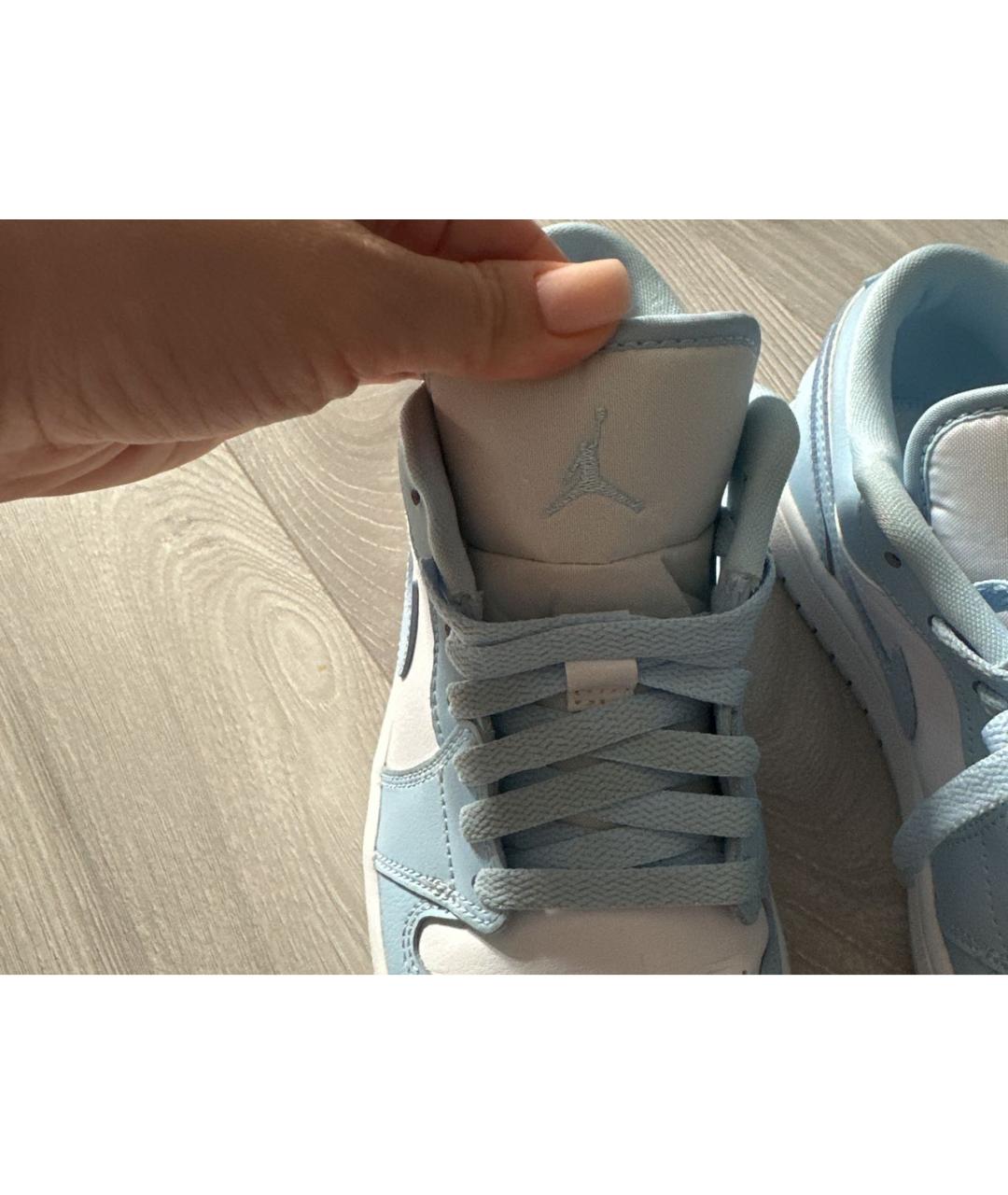NIKE Голубые кожаные кроссовки, фото 6