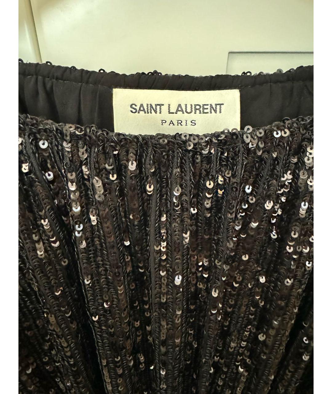 SAINT LAURENT Черное полиамидовое коктейльное платье, фото 2