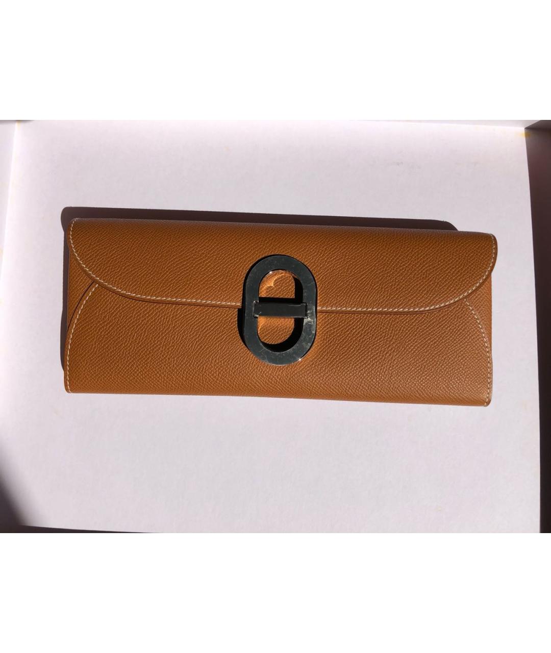 HERMES Коричневая кожаная сумка через плечо, фото 5