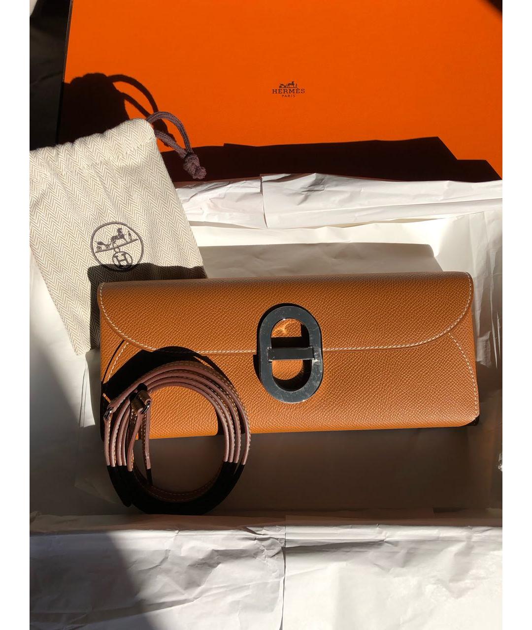 HERMES Коричневая кожаная сумка через плечо, фото 2