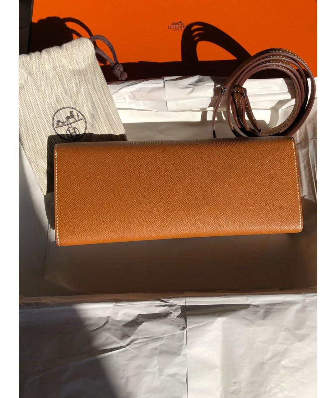 HERMES Коричневая кожаная сумка через плечо, фото 3