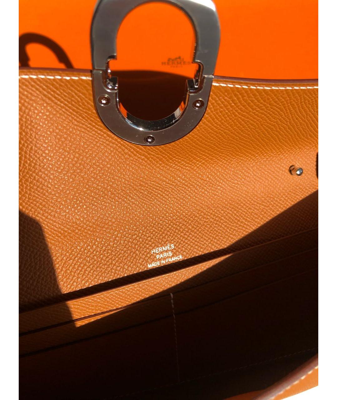 HERMES Коричневая кожаная сумка через плечо, фото 4