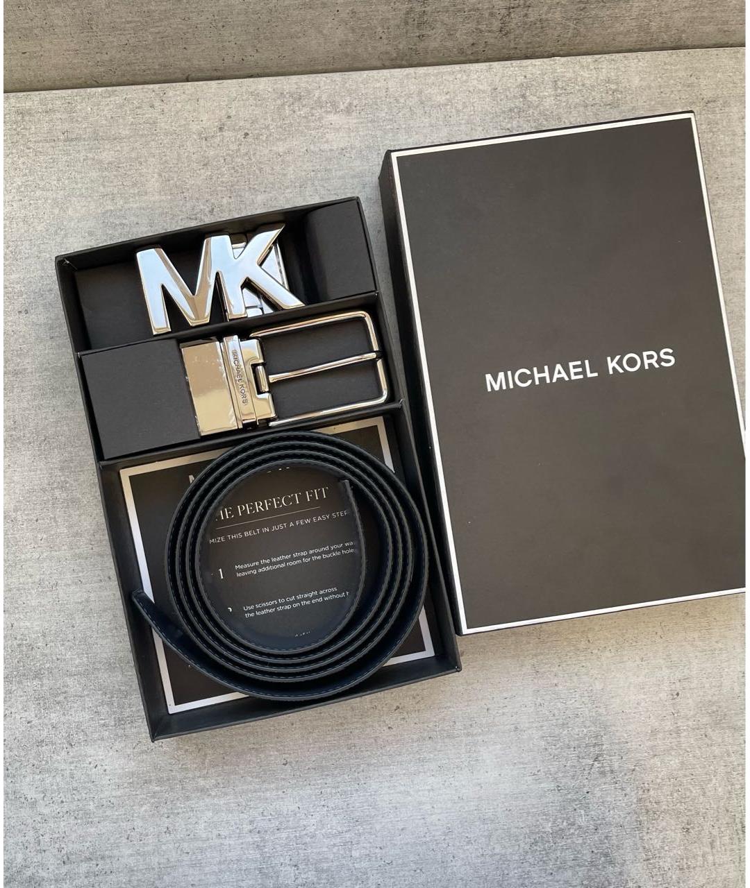 MICHAEL KORS Черный кожаный ремень, фото 2