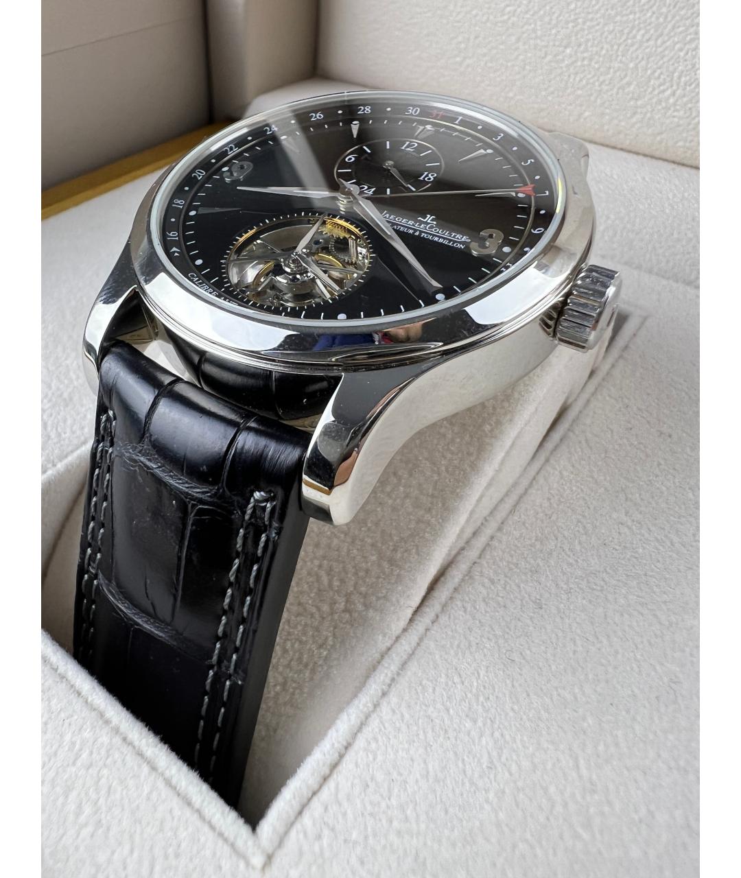 Jaeger LeCoultre Черные платиновые часы, фото 4