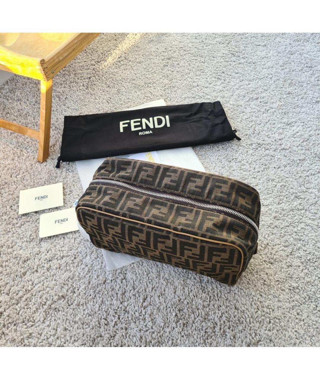 FENDI Коричневая тканевая дорожная/спортивная сумка, фото 2