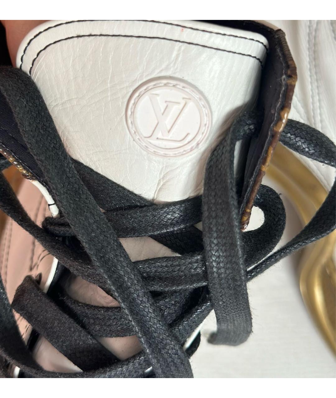 LOUIS VUITTON Белые кожаные кроссовки, фото 6
