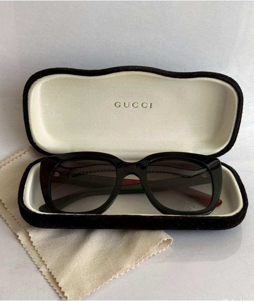 GUCCI Черные пластиковые солнцезащитные очки, фото 3