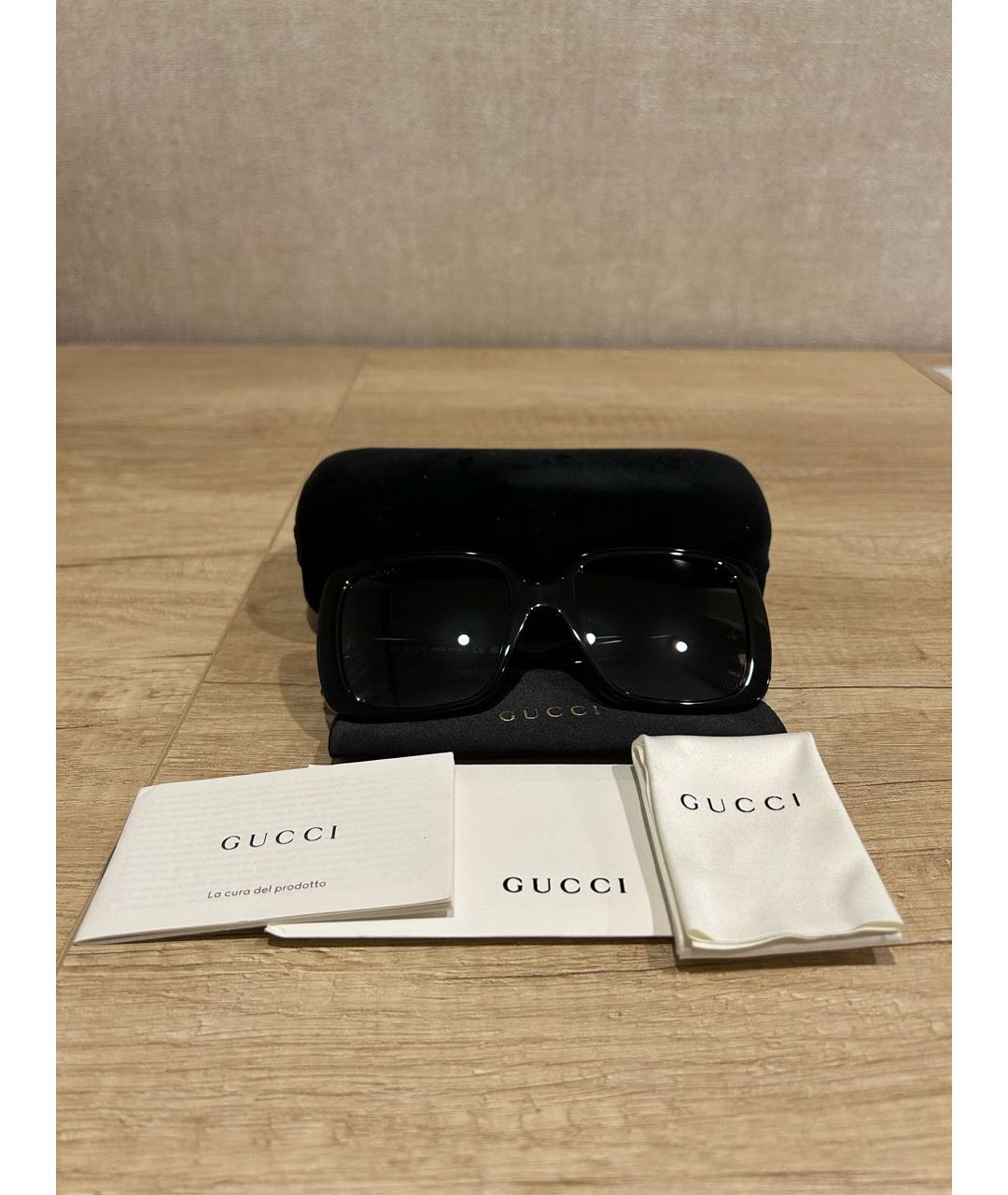 GUCCI Черные пластиковые солнцезащитные очки, фото 4