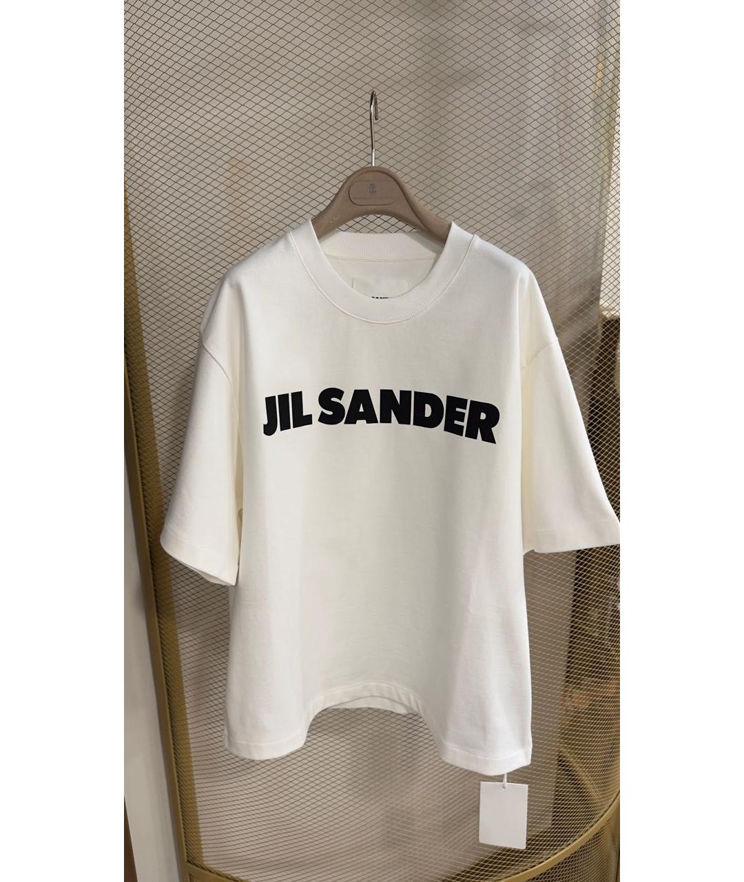 JIL SANDER Белая хлопковая футболка, фото 2