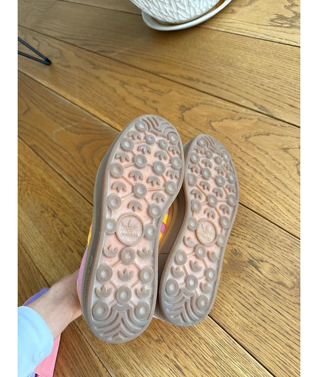 ADIDAS Розовые замшевые кроссовки, фото 4
