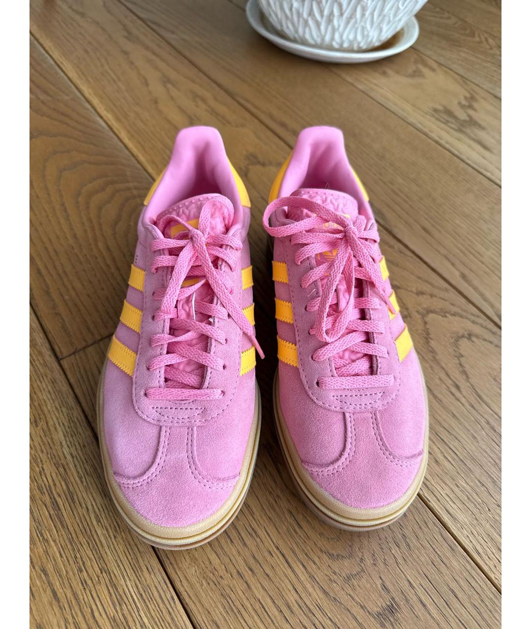 ADIDAS Розовые замшевые кроссовки, фото 2