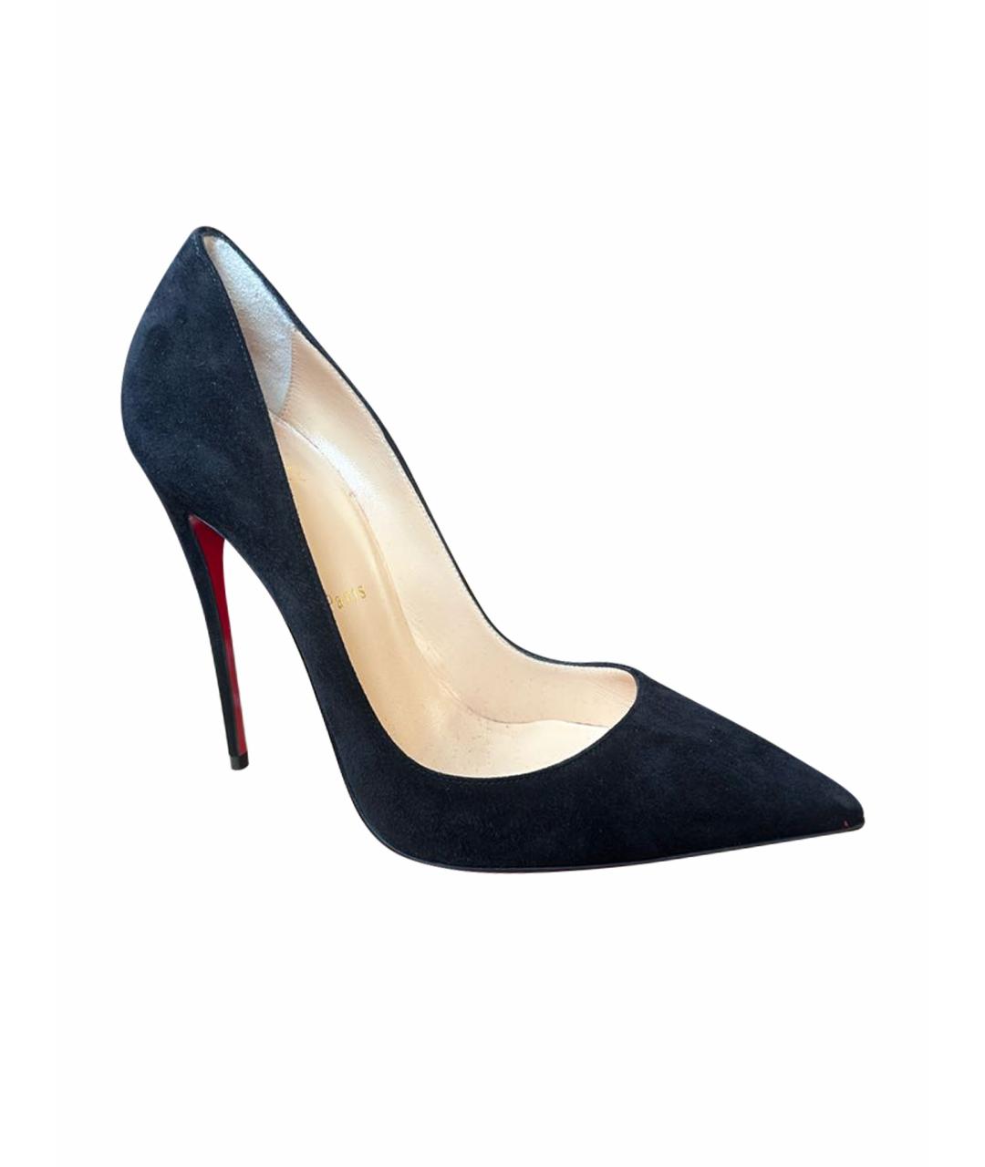 CHRISTIAN LOUBOUTIN Черные замшевые туфли, фото 1