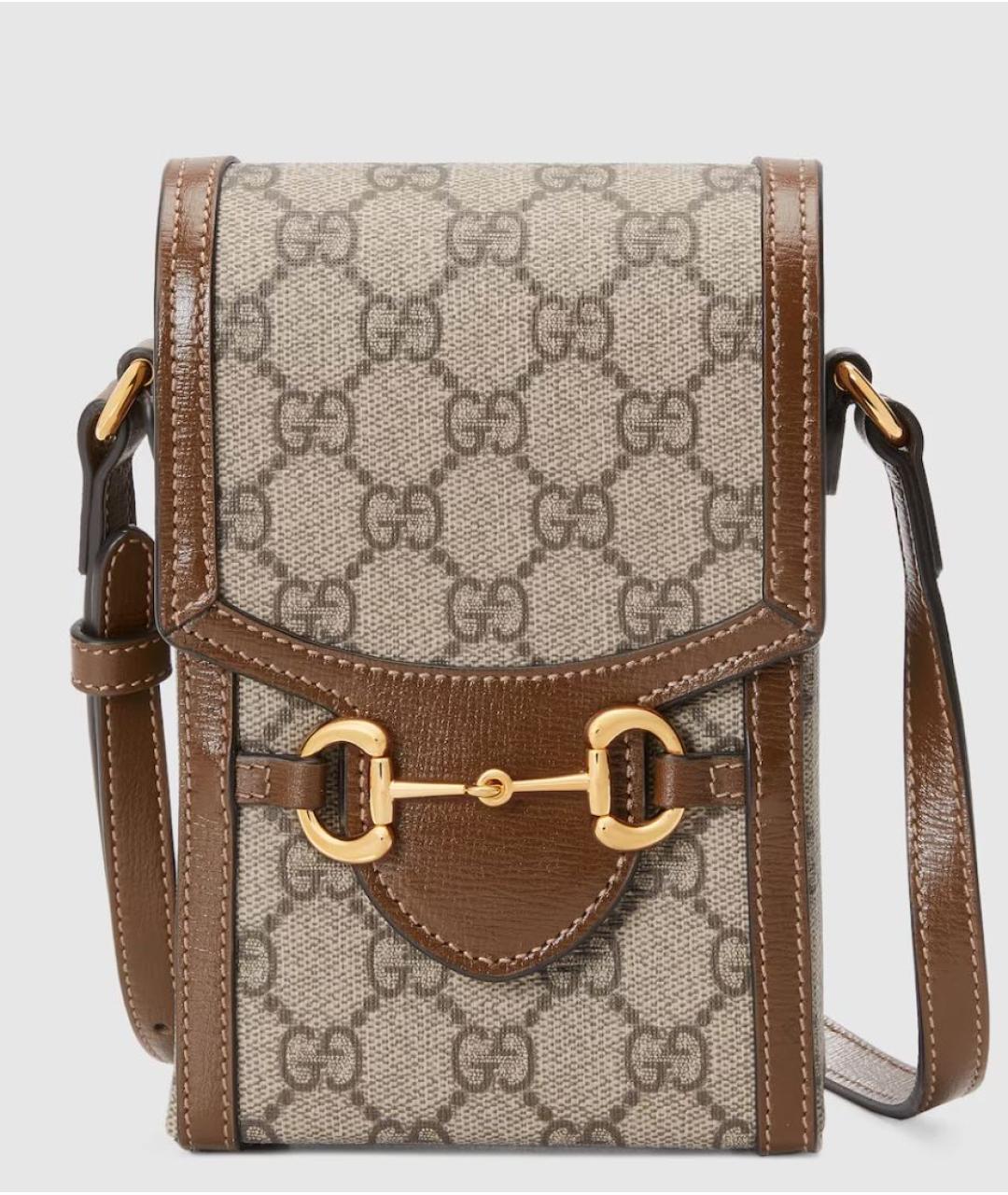 GUCCI Коричневая кожаная сумка через плечо, фото 1