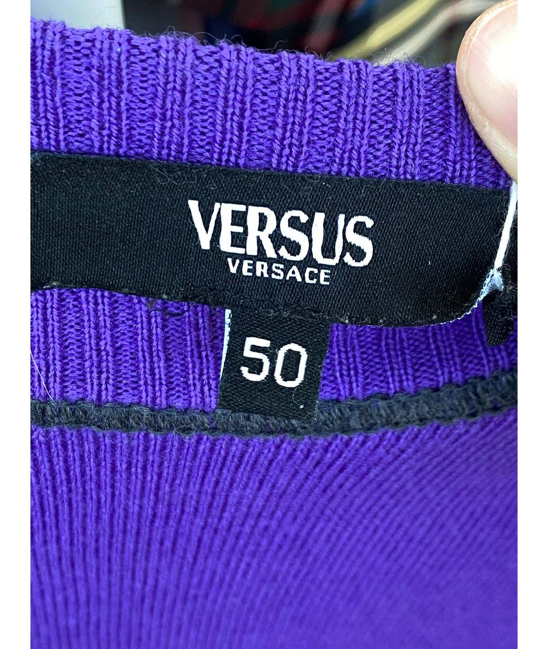 VERSUS VERSACE Фиолетовый шерстяной джемпер / свитер, фото 3