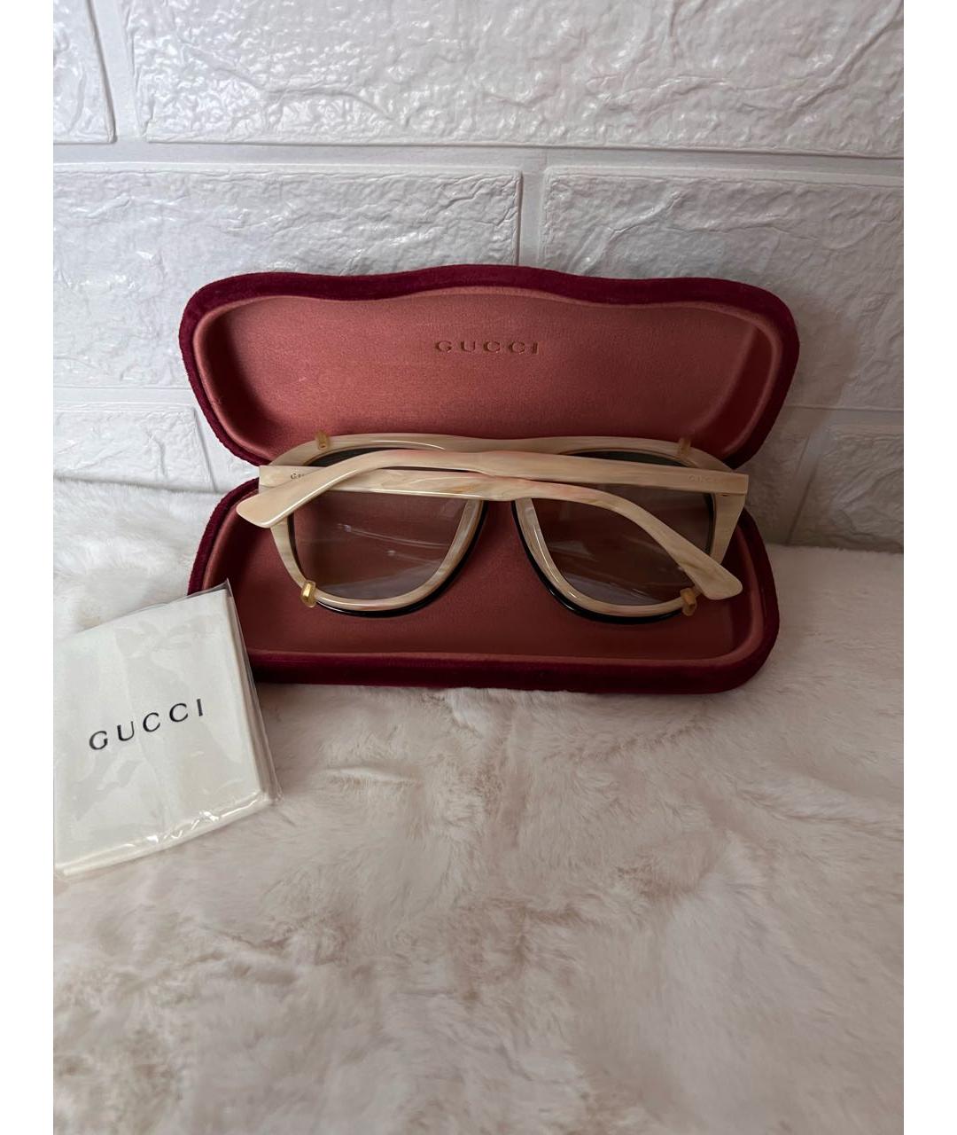 GUCCI Бежевые солнцезащитные очки, фото 2