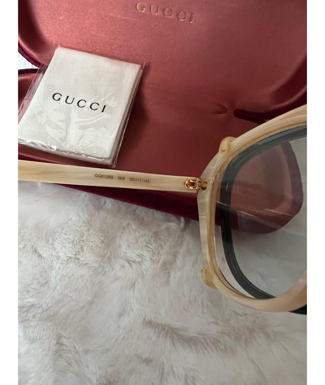 GUCCI Бежевые солнцезащитные очки, фото 3