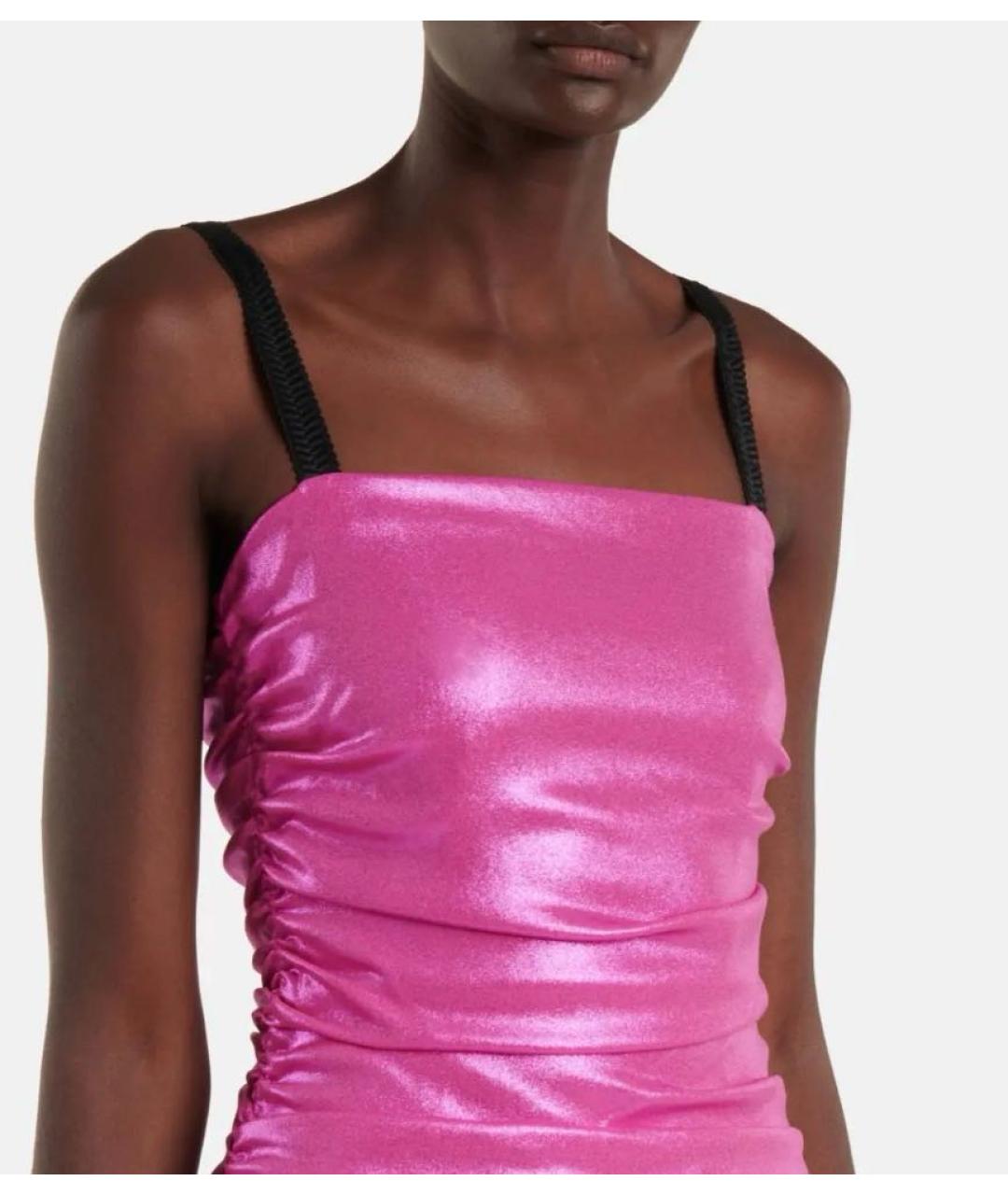 DOLCE&GABBANA Фуксия шелковое вечернее платье, фото 7