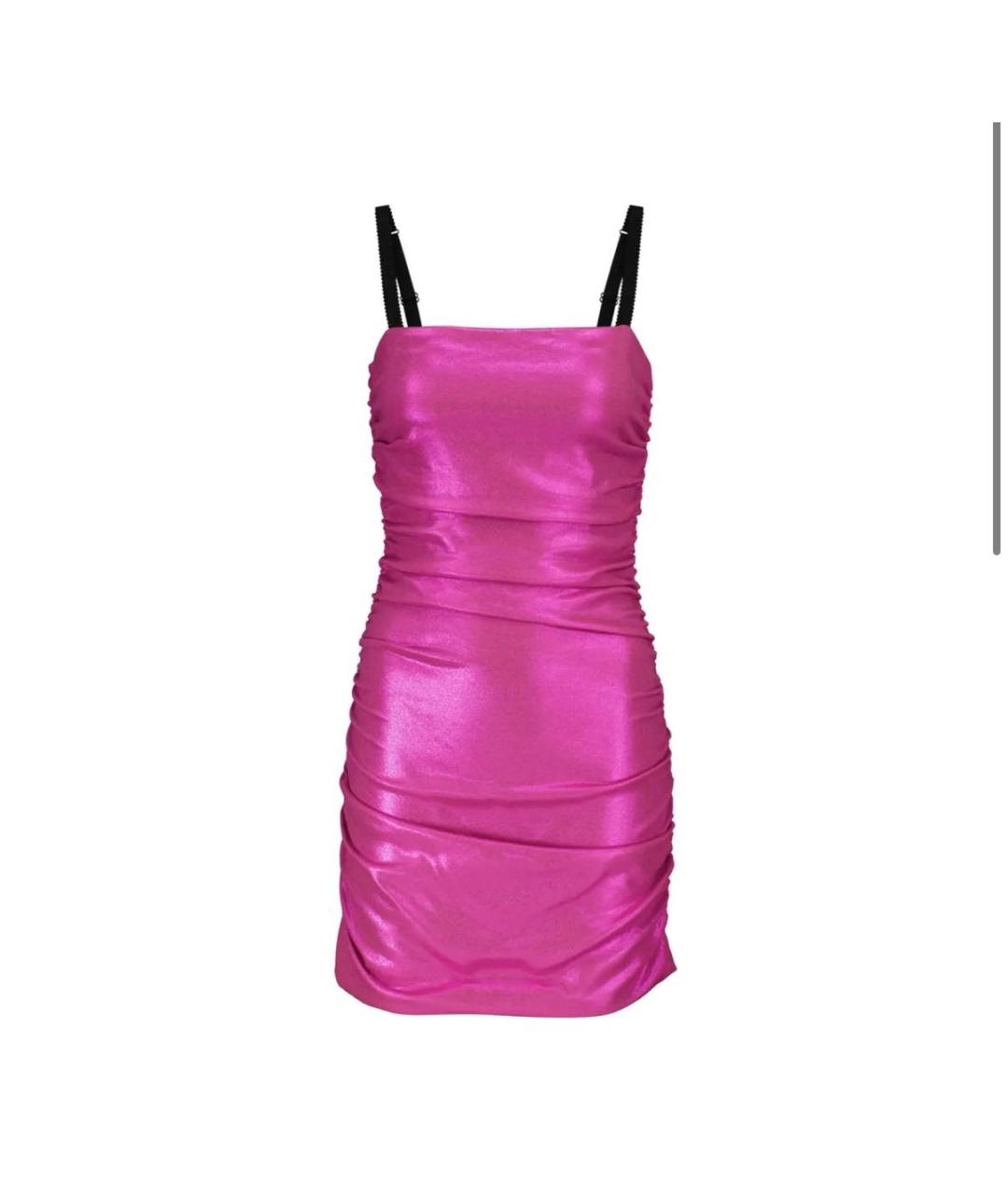 DOLCE&GABBANA Фуксия шелковое вечернее платье, фото 5
