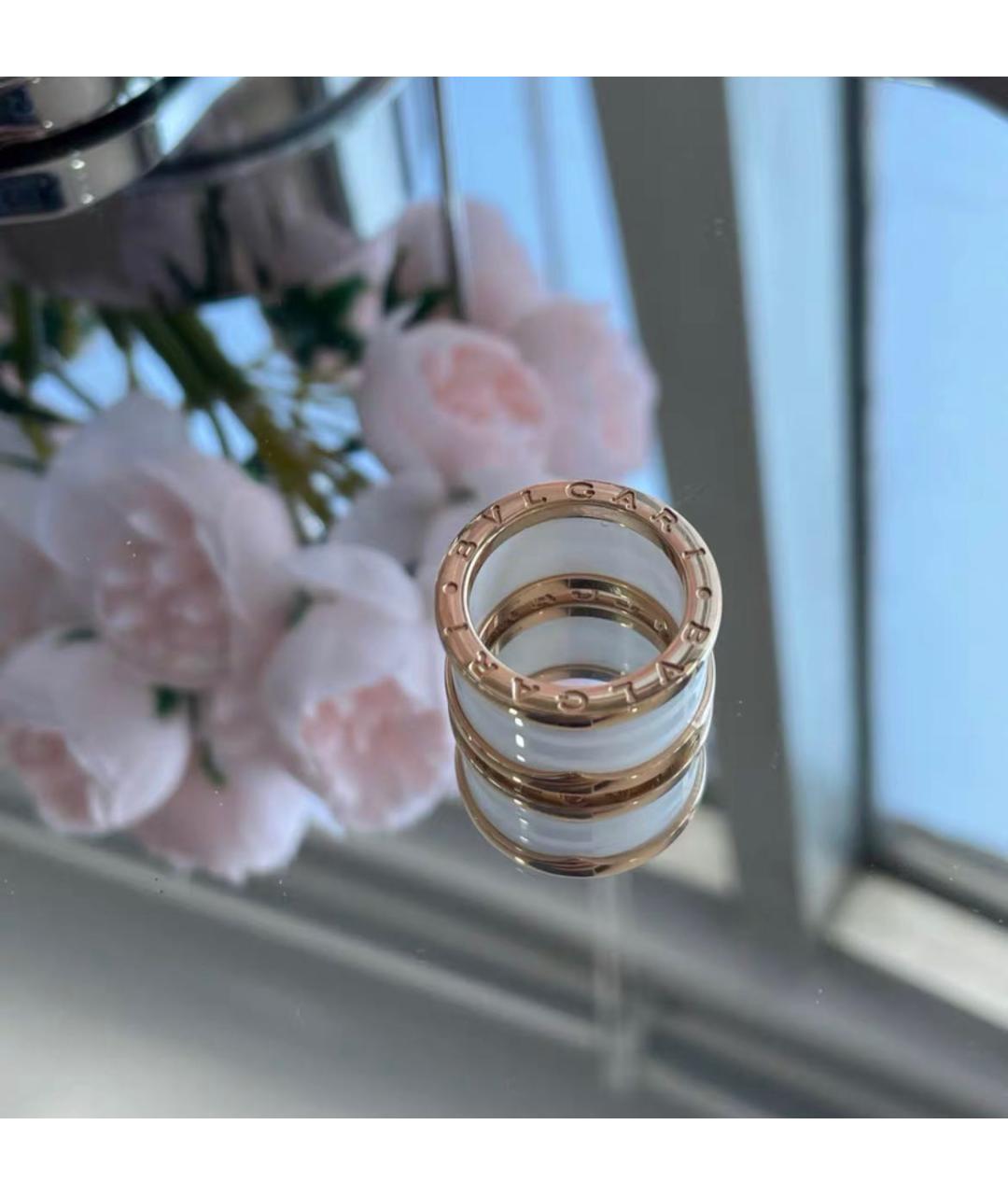 BVLGARI Белое кольцо из розового золота, фото 2