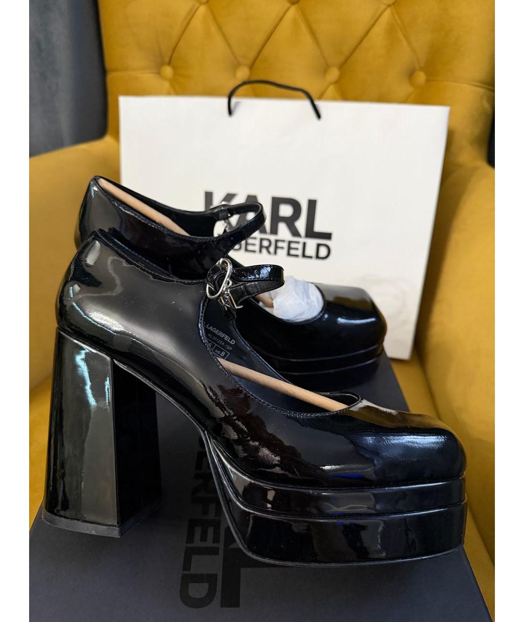 KARL LAGERFELD Черные туфли из лакированной кожи, фото 3