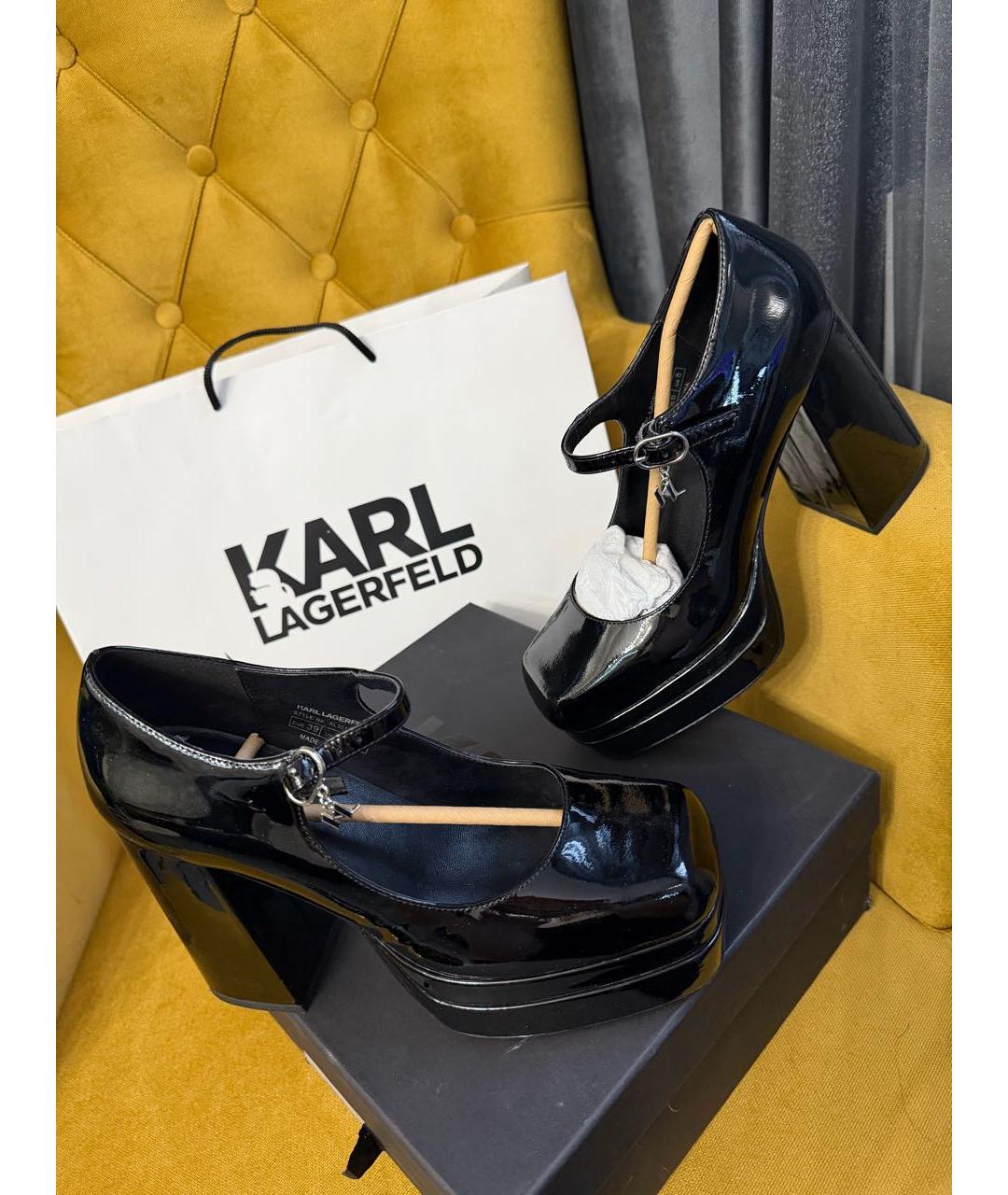 KARL LAGERFELD Черные туфли из лакированной кожи, фото 5