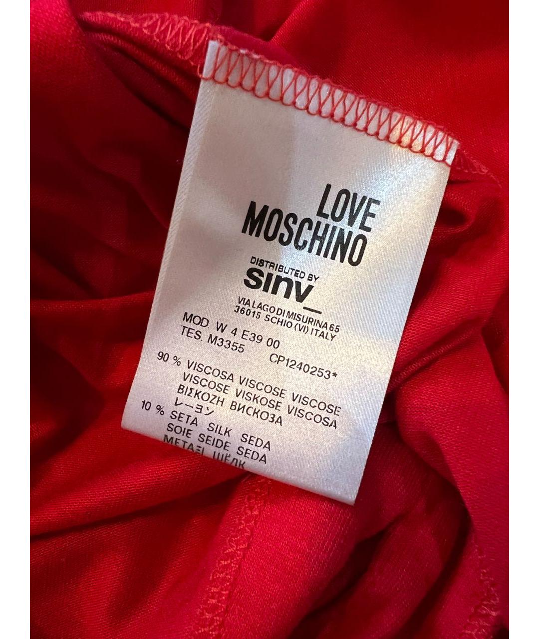 LOVE MOSCHINO Красная вискозная майка, фото 5