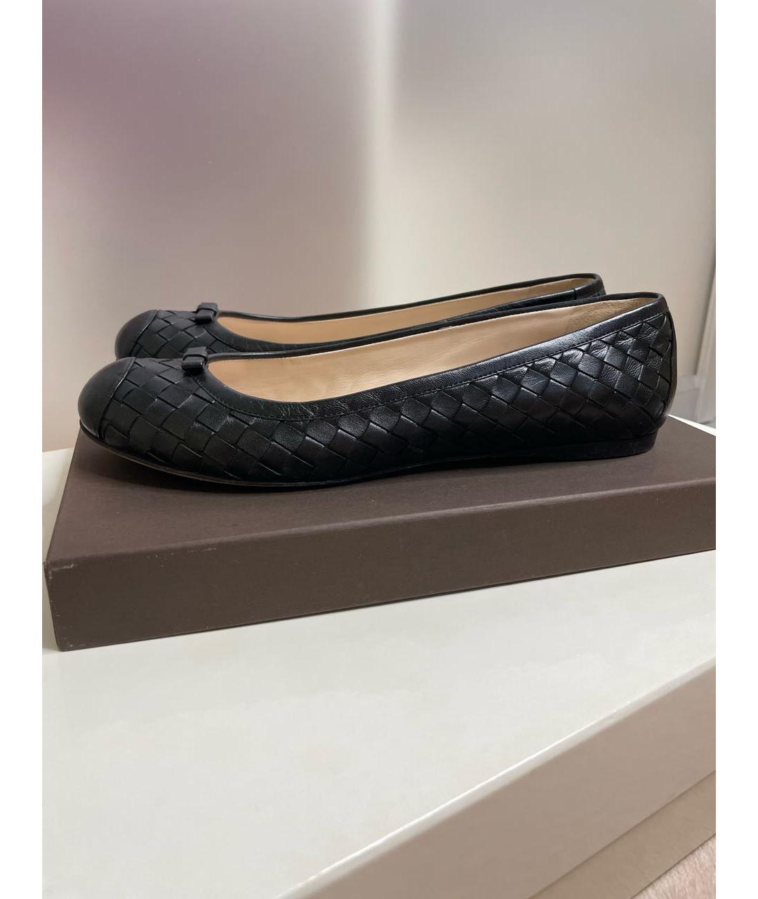 BOTTEGA VENETA Черные кожаные балетки, фото 7