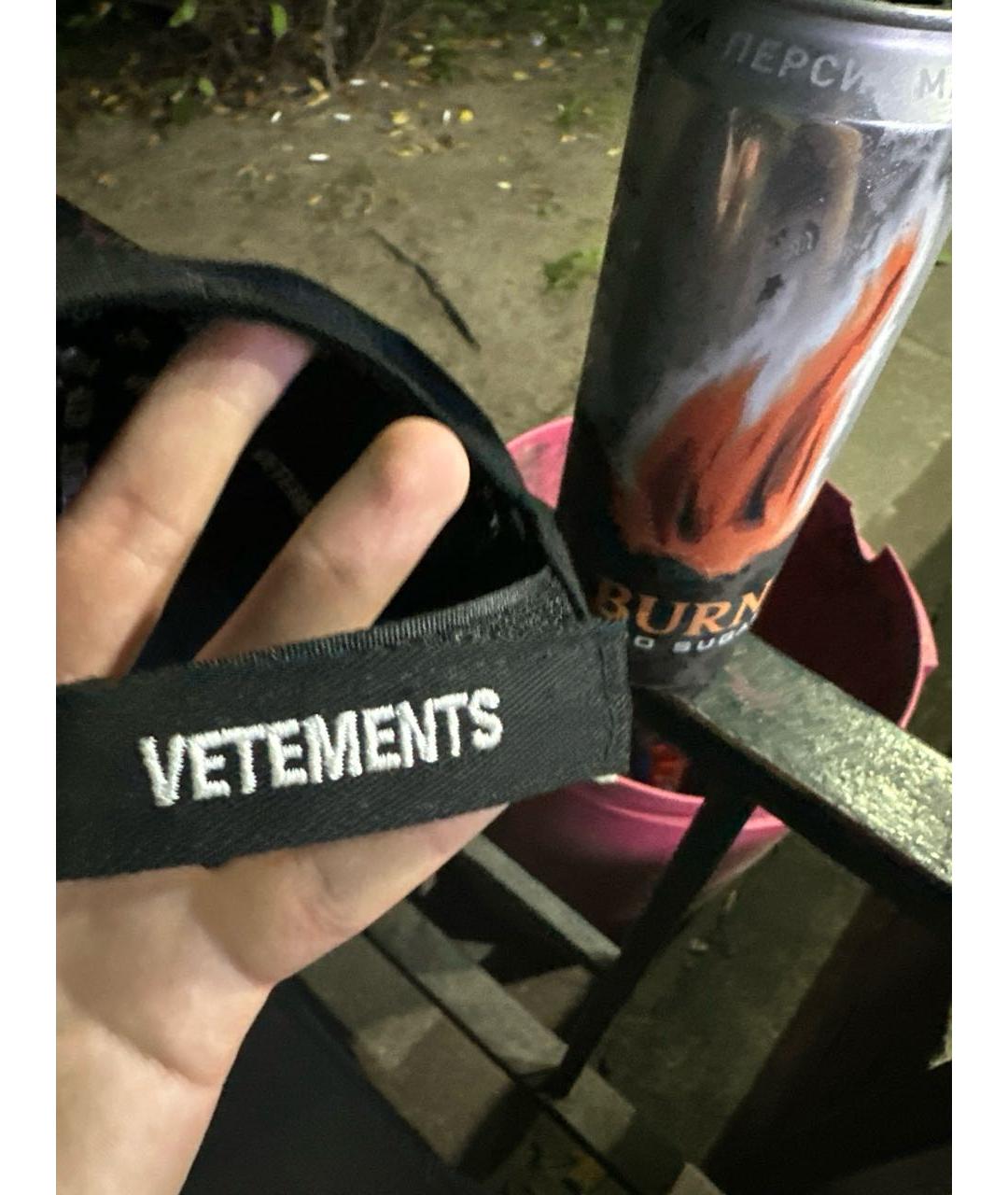 VETEMENTS Черная хлопковая кепка, фото 4